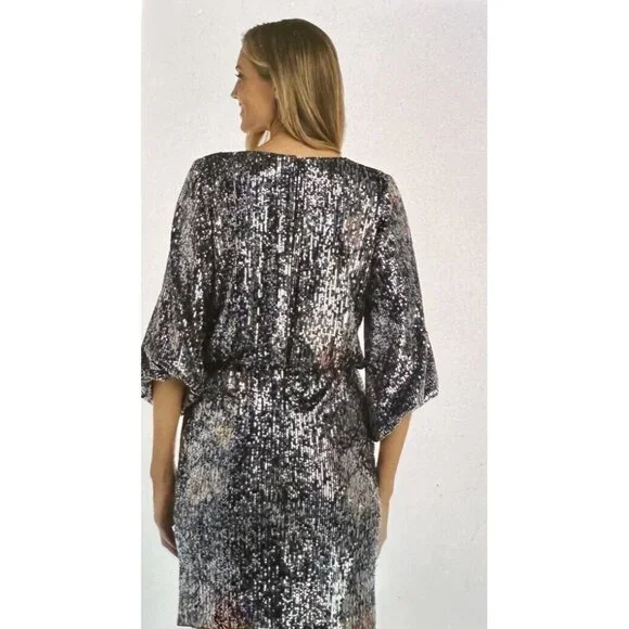 R&M Richards Sparkly Drape Back Dress Red Carpet Worthy! New Year & X-mass Party - Picture 3 of 16